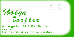 ibolya dorfler business card